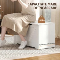 HOMCOM Comodă cu Capacitate de Încărcare de 136 kg, 80x40x45cm, Alb(m-7)