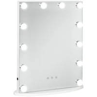HOMCOM Hollywood spiegel met verlichting make-up spiegel voor make-uptafel met 12 LED's(m-11)
