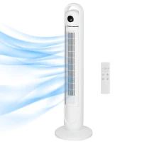 HOMCOM Torenventilator met Klimaatbeheersing, Timer, Afstandsbediening, Drie Modi, LCD-Display, Wit(m-10)