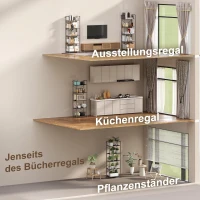 HOMCOM Boekenrek, staand 5-laags, industrieel bureaurek met metalen frame, open opbergrek voor woonkamer, kantoor, studeerkamer, 60x30x170,5 cm, Zwart(m-6)