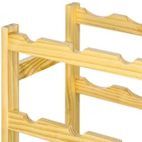 HOMCOM Wijnrek, 7 niveaus, voor 42 flessen, kantelbeveiliging, grenenhout, 63x25x102cm, naturel(m-8)