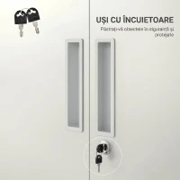 HOMCOM Dulap de birou cu 5 niveluri și 4 rafturi ajustabile, din oțel, 80x40x180 cm, alb(m-5)