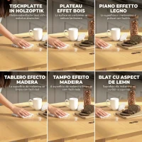 HOMCOM, Masă de Dining Extensibilă, Pentru 4-6 Persoane, din Lemn și Oțel, 140x80x77,5 cm, Culoare Lemn(m-6)