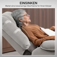 HOMCOM Opstaan Stoel met Massagefunctie, 90x93x110cm, Lichtgrijs(m-7)