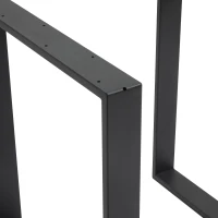 HOMCOM Tafelpootset, 2 stalen poten, 72 x 60 cm, voorgeboorde gaten, industrieel design, staal, zwart(m-9)