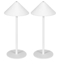 HOMCOM LED-Tafellamp met USB-Kabel, Touch-Schakelaar, Metaal, Oplaadbaar, Wit(m-10)
