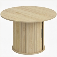 HOMCOM Table Basse Ronde Effet Bois avec Rangement et Étagères