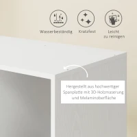 HOMCOM Mobiele Open Garderobe op Wielen, Garderobekast, Verplaatsbaar Kledingrek, 80 x 40 x 128 cm, Wit(m-6)