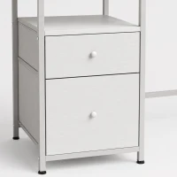 HOMCOM Mesa de Escritorio con Luces LED Cajones Tomas de Corriente Puertos USB y Soporte para Monitor 155,5x48x88,5 cm Blanco(m-11)