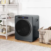 HOMCOM Wasdroger, 6 programma's, 40-60℃, 3 kg capaciteit, compact, touch-bediening, Grijs(m-2)