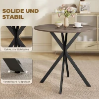 HOMCOM Masă Da Dining Rotund Stil Industrial Con Picioare în X Ø80x75 cm(m-6)