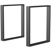 HOMCOM Tafelpootset, 2 stalen poten, 72 x 60 cm, voorgeboorde gaten, industrieel design, staal, zwart(m-1)