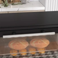 HOMCOM Mini-Oven, 9 Liter Inhoud, Temperatuur en Kooktijd Instelbaar, met Grillrek en Bakplaat, Zwart(m-9)