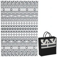 Outsunny Covor de Exterior Reversibil cu Model Geometric și Geantă Inclusă, 182x274 cm, Gri și Alb(m-11)