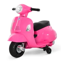 HOMCOM Motocykl elektryczny dla dzieci 6V, motocykl elektryczny z kółkami podporowymi, reflektorem, klaksonem 3 km/h dla 1,5-3 lat, Różowy(m-11)