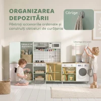 AIYAPLAY Bucătărie pentru Copii 3-8 Ani cu Blat Rotativ, Verde Deschis(m-7)