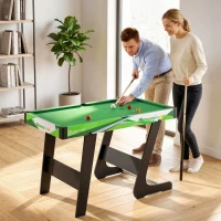 SPORTNOW Mesa de Billar Plegable 104 cm con 16 Bolas 2 Tacos Tiza Triángulo y Cepillo para Niños y Adultos Verde(m-2)