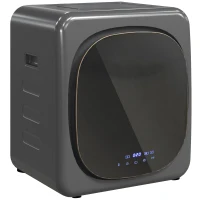 HOMCOM Wasdroger met UV-Desinfectie, Compact Ontwerp, 4 kg Capaciteit, Roestvrij Staal, Grijs(m-1)