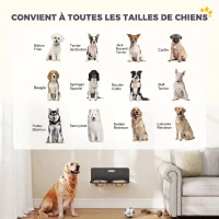 PawHut Gamelle Bol pour Chien Double Gamelle Support Mural 2 Bols Acier Inox 800ml Hauteur Réglable 42x23,5x14cm Noir(m-7)