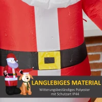 Outsunny 157 cm Opblaasbare Kerstman met Hond Kerstdecoratie met LED(m-6)