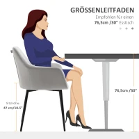 HOMCOM Set Eetkamerstoelen, Comfortabel, 54x57x80 cm, Lichtgrijs(m-7)