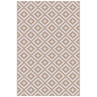 Outsunny Covor Exterior pentru Balcon și Terasă Reversibil cu Model Geometric, 2.74x1.82 m, Cafea și Alb(m-11)
