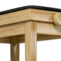 HOMCOM Banco de Piano, Banqueta de Piano Regulável em Altura 45-56 cm, Banco para Teclado, Assento Estofado em Veludo, Madeira Natural(m-8)