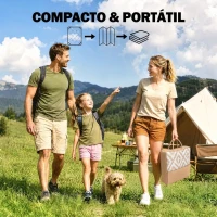 Outsunny Tapete de Exterior 182x274 cm Reversível com Desenho Geomátrico  para Varanda Pátio Campismo Prais Branco e Castanho(m-6)