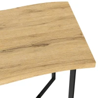 HOMCOM Mesa de Comedor para 2 Personas con Tablero Grueso Patas Metálicas Estilo Moderno 110x67x75,5 cm Roble(m-10)