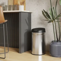 HOMCOM 30 Liter Sensor-Prullenbak met Soft-Close functie, contactloze afvalbak van roestvrij staal voor hygiënische keukens(m-9)