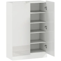 HOMCOM 5-laags schoenenkast voor 20 paar schoenen, verstelbare planken, voor entree, hal, hout, wit(m-1)