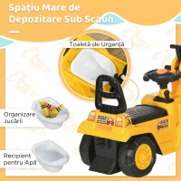 HOMCOM Excavator pentru Copii 18-48 de Luni cu Găleată și Spațiu de Depozitare(m-5)