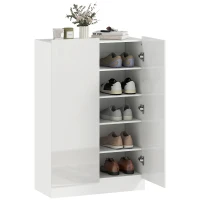 HOMCOM 5-laags schoenenkast voor 20 paar schoenen, verstelbare planken, voor entree, hal, hout, wit(m-11)