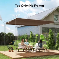 Outsunny Acoperiș pentru pergolă gazebo 4x3 m din poliester respirabil, culoare cafeniu, cu 10 orificii de drenaj(m-2)