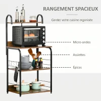 Homcom Dulapior Microunde 60×40×125 cm – Rafturi & Carlige Metalice(m-4)