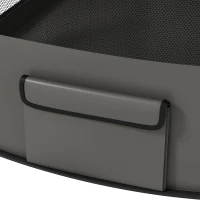 PawHut Spielgehege für Haustiere, faltbar, mit Aufbewahrungstasche, für Welpen und Kätzchen, drinnen und draußen, Grau(m-8)
