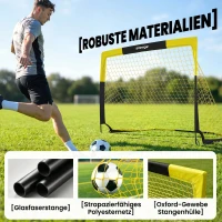 SPORTNOW Pop-Up Fußballtor für Garten Jugendliche & Erwachsene tragbares Outdoor Tor mit Reißfestem Tornetz Fiberglasstangen(m-7)