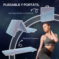 HOMCOM Colchoneta Gimnasia Plegable de Grosor 5 cm con Asas de Transporte para Yoga Aeróbic 180x60x5 cm Azul Degradado(m-4)