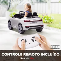 AIYAPLAY Carro Elétrico para Crianças Carro Audi Q8 Etron Sportback Infantil 12V Faróis Buzina e Música 98x49,5x43 cm Branco(m-5)