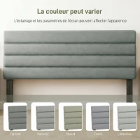 HOMCOM Tête de Lit Capitonnée, Hauteur Ajustable en 3 Niveaux avec Pieds en Métal pour Chambre, 140 x 10 x 106/116/126 cm, Gris(m-7)