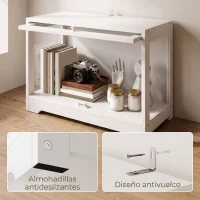 HOMCOM Vitrina Expositora para Colecciones con Puerta Abatible de Acrílico para Figuras de Decoración 59x30x40 cm Blanco(m-5)