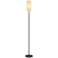 HOMCOM Staande Lamp, Linnenlook Kap, Metalen Stang, Voetschakelaar, Wit(m-11)