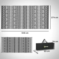 Outsunny Outdoor Teppich robuster Wetterfest Outdoorteppich, Carpet mit Boho-Style, Outdoor-Teppich für Wohnzimmer Balkon(m-3)