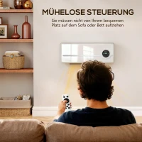 HOMCOM Muurverwarmer voor wandmontage 2000W keramische wandverwarming met ventilator, afstandsbediening, 2 verwarmingsstanden, LED-display(m-8)