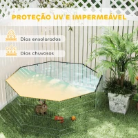 PawHut Parque para Cães de 8 Painéis com Cobertura 155x155x60 cm Cercado Metálico para Cachorros Design Personalizável Porta Verde(m-6)