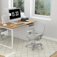 Vinsetto Bureaustoel, Ergonomische Bureaustoel met Draaifunctie, Verstelbaar 55 x 48 x 82,5-94,5 cm Grijs(m-2)