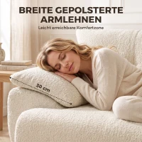 HOMCOM 3-Sitzer-Sofa, 260 cm, Chenille, rahmenloses Modulsofa mit extra breiter, tiefer Sitzfläche, breiten Armlehnen(m-6)
