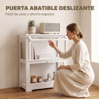 HOMCOM Vitrina Expositora para Colecciones de 2 Niveles con Puertas Abatibles de Acrílico para Figuras 59,5x30x73 cm Blanco(m-16)