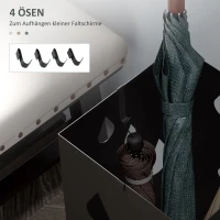 HOMCOM Paraplubak, 4 Haken, Lekbak, Staal, Zwart(m-6)