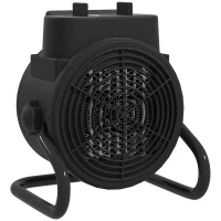 HOMCOM Verwarmingstoestel, ventilatorkachel met 3 modi, instelbare thermostaat, handvat, oververhittingsbeveiliging, 21,5 x 15,8 x 22 cm, zwart(m-11)